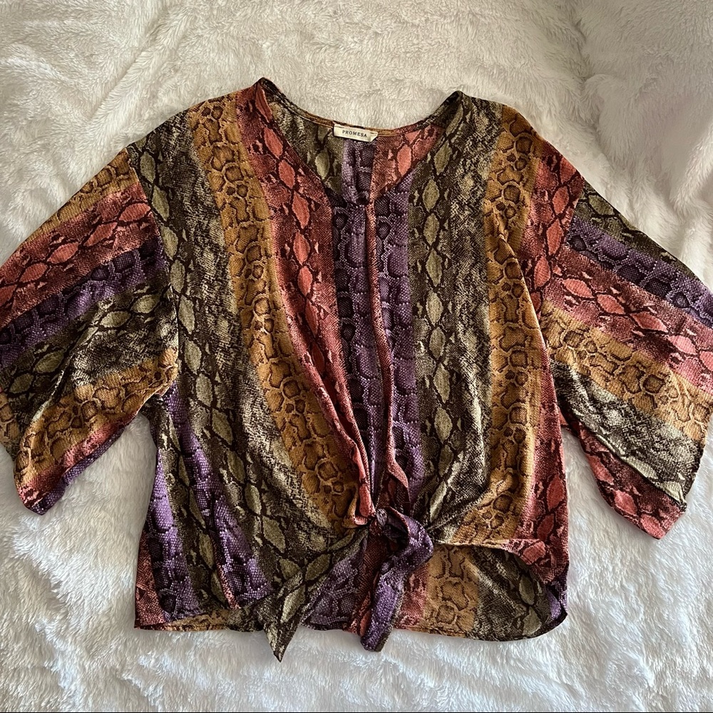 Colorful Snake Skin Blouse
